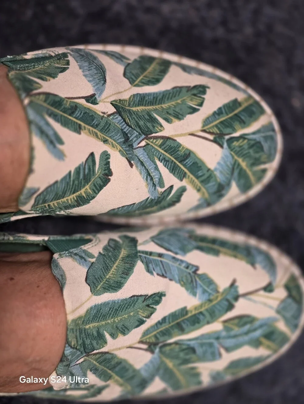 Clarks Cloudsteppers Womens Canvas Slip-on Shoes Palm Leave Step Glow Jade Sz 10 - Picture 1 of 12